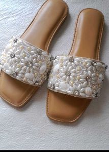 2 Sandal Set Pearl &amp; Shell Embellished