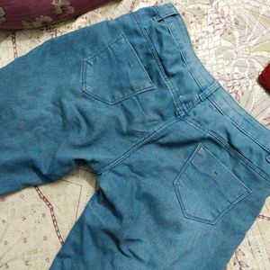 Blue Denim Capri Pants