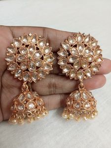 Kundan Stone Jumka Ear Rings