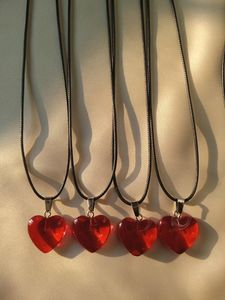 Red Heart Cord Necklace