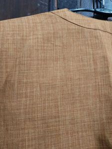 Chic Mustard/Brown Textured Tunic Top with Notch N
