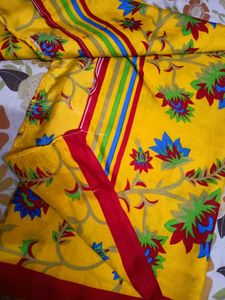 Yellow Silk Daily Wear Saree