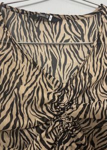 Zebra Print Long Sleeve Top