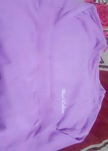 Lavender T-Shirt with Embroidery