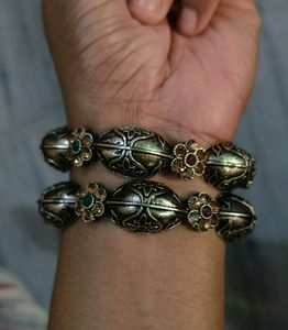 2 Pairs Of Silver Bangles