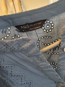 Blue Embroidered Top