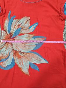 Embroidered Straight Red Kurta