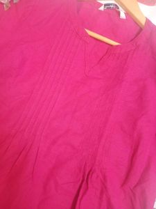 Pure Cotton Cute Pink Top, Size-S