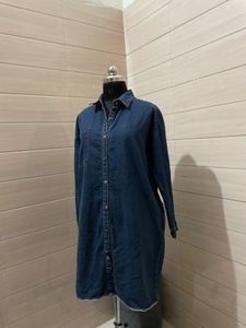Oversized Denim Shirt Dress made in korea