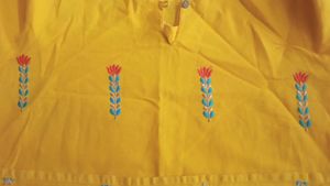 Yellow Colour Top With Nice Flower Design