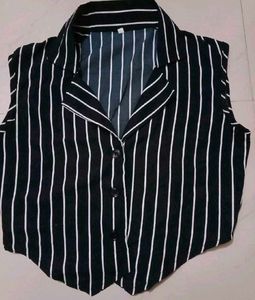 Striped Button-Down Top