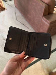 Black Quilted Zip-Around Wallet