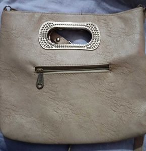 Beautiful Cream Gold Handbag