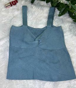 Blue Knit Tank Top