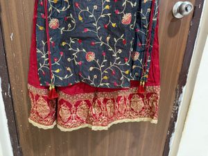 Black And Red Anarkali Kirti XXL Size New W/o Tag