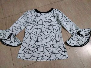 Stylish White Printed Top