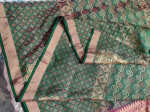 Green And Maroon Pure Silk Saree