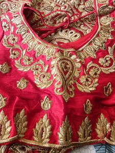 Red and Gold Embroidered Lehenga