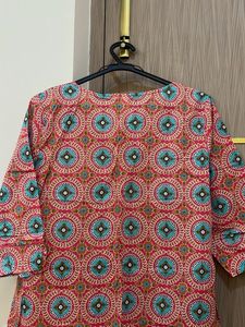 Co-ord Set - Printed Palazzos With Short Kurta