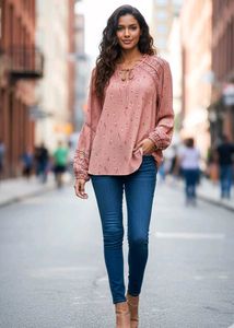 Branded Floral Print Balloon Sleeve Blouse