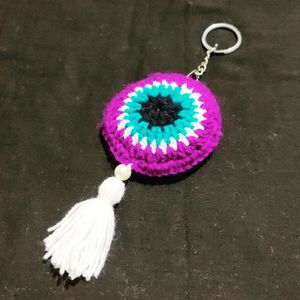 Crochet Evil Eye Keychain