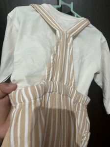 Baby -9-12 Months Stripped Dungarees