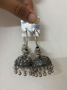 Silver Jhumka Earrings