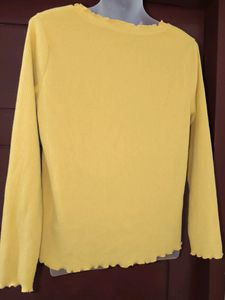 FIG Ribbed Sweatshirt Mustard Color Large Size