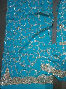Teal Beaded Indian Dress