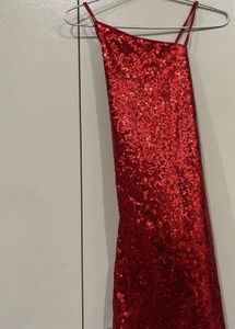 Red Sequin Party Dress