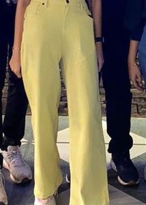 wide leg yellow pant