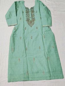 Women Green Festive Chanderi Silk Suit Set