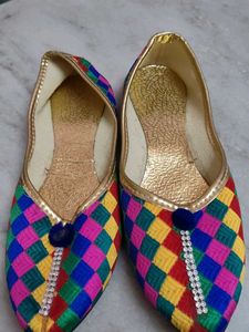 Colorful Embroidered Indian Flats