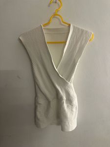White Ribbed Top