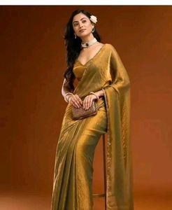 Elegant Golden Green Saree