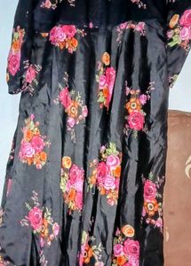 Floral Black Kurta Set