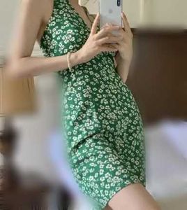 Green Floral Halter Dress