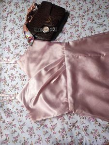 Pink Satin Slip Dress