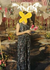 Printed Black Long Kurti/Dress