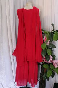 Red Embroidered Kurta/Sharara Set
