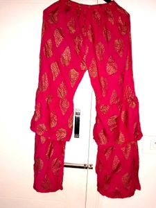 rani pink colour co-ord dress, sharara