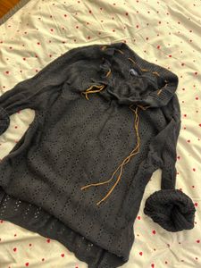Stylish Black Knit Sweater