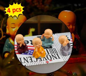 Cute Bhuddha Statues (Set Of 4)