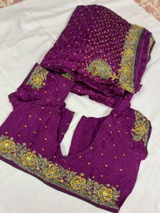 Beads &amp; Stones Work Saree