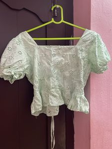 Mint Green Floral Top