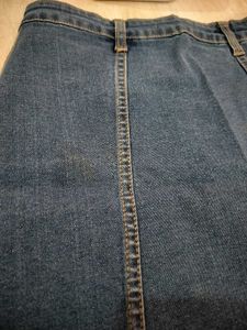 Button-Front Denim Mini Skirt