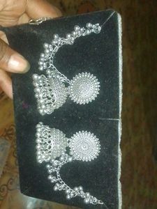 Silver Jhumka Earrings