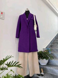 Purple Wool Blend Coat