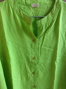 The Zesty Lime Green Cutout Sleeve Shirt