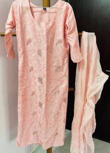 Pink Embroidered Kurta Set